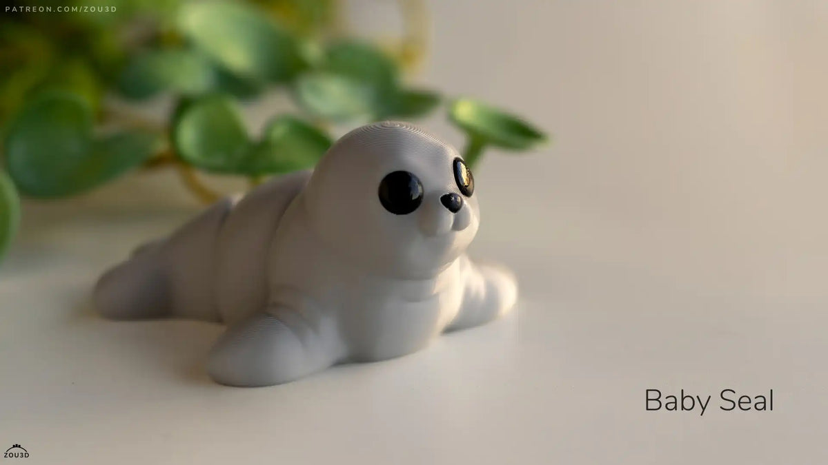 Full view of the grey Baby Seal design, creator photograph
